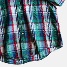 Load image into Gallery viewer, 1990's "LANDS END" INDIA MADRASS S/S SHIRT (SZ MEDIUM / GOOD CONDITION)