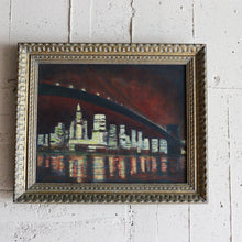 Load image into Gallery viewer, 1960's VINTAGE "MANHATTAN N.Y" OIL PAINTING