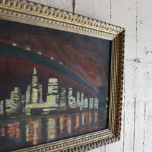 Load image into Gallery viewer, 1960's VINTAGE "MANHATTAN N.Y" OIL PAINTING
