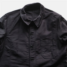 Load image into Gallery viewer, N.O.S 1950's~ "LE MONT ST MICHEL" BLACK MOLESKIN WORK JACKET (MEDIUM)