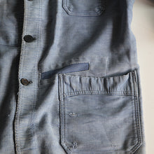 Load image into Gallery viewer, 1940's FRENCH WORK MOLESKIN FADED JACKET (LARGE)