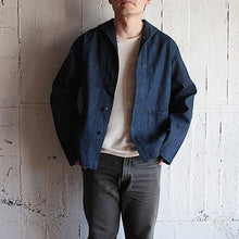 Load image into Gallery viewer, WW2 "U.S.N" DENIM SHAWL JACKET (SZ 42 LARGE) NEAR DEADSTOCK