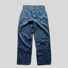 画像をギャラリービューアに読み込む, 1940's~ "U.S.N" DENIM TROUSER WITH STENCIL (SZ W34×L32 / GOOD FADE)