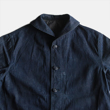 Load image into Gallery viewer, WW2 "U.S.N" DENIM SHAWL JACKET (SZ 42 LARGE) NEAR DEADSTOCK