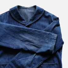 画像をギャラリービューアに読み込む, 1950's U.S.N SHAWL COLLAR DENIM JACKET (SZ 40-42 / GOOD CONDITION)