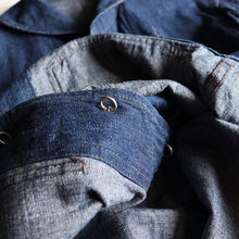 画像をギャラリービューアに読み込む, 1940's "U.S.N" DENIM SHAWL JACKET (SZ AROUND 40 / MINT CONDITION)
