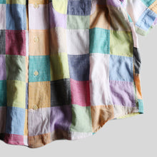 Load image into Gallery viewer, 1980's "ORVIS" PATCH WORK MADRAS COTTON S/S SHIRT (SZ LARGE / GOOD CONDITION)