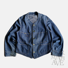 Load image into Gallery viewer, 1950's "OSHKOSH" INDIGO DENIM ENGINEER JACKET (SZ LARGE / GOOD INDIGO)