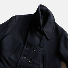 画像をギャラリービューアに読み込む, ~1930's WOOL P-COAT WITH CHIN STRAP (SZ MEDIUM)