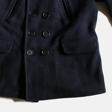 画像をギャラリービューアに読み込む, ~1930's WOOL P-COAT WITH CHIN STRAP (SZ MEDIUM)