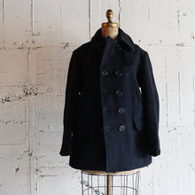 画像をギャラリービューアに読み込む, ~1930's WOOL P-COAT WITH CHIN STRAP (SZ MEDIUM)