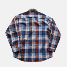 Load image into Gallery viewer, 1960's~ "DONLIN" PLAID PRINTED FLANNEL L/S SHIRT (SZ LARGE / NEVER WASH)