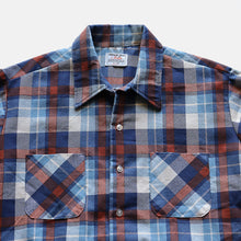 Load image into Gallery viewer, 1960's~ "DONLIN" PLAID PRINTED FLANNEL L/S SHIRT (SZ LARGE / NEVER WASH)