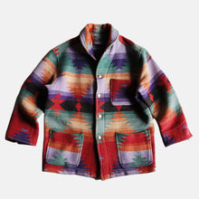 Load image into Gallery viewer, 1990's "POLO COUNTRY" NATIVE RUG JACKET (GOOD PATTERN) SZ LARGE