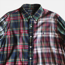 画像をギャラリービューアに読み込む, VINAGE "RALPH LAUREN" CRAZY PATTERN COTTON B.D L/S SHIRT (X-LARGE)