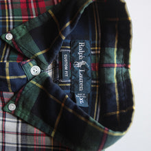 画像をギャラリービューアに読み込む, VINAGE "RALPH LAUREN" CRAZY PATTERN COTTON B.D L/S SHIRT (X-LARGE)