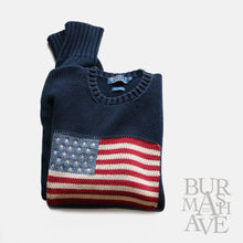 画像をギャラリービューアに読み込む, "RALPH LAUREN" AMERICAN FLAG COTTON SWEATER (SZ XL / GOOD CONDITION)