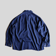 Load image into Gallery viewer, 1950's "PLAYBOY" GABARDINE L/S SHIRT (SZ LARGE / NAVY / GOOD CONDITION)