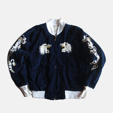 Load image into Gallery viewer, 1950's VELVET SOUVENIR JACKET WHITE TIGER (SZ XL)