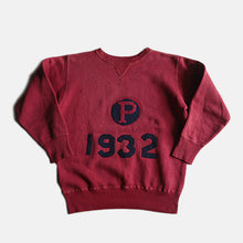 画像をギャラリービューアに読み込む, 1930's~ "P" W-V FELT PATCH HEAVY COTTON  SWEAT SHIRT (SZ LARGE)