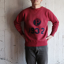 画像をギャラリービューアに読み込む, 1930's~ "P" W-V FELT PATCH HEAVY COTTON  SWEAT SHIRT (SZ LARGE)
