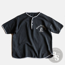 Load image into Gallery viewer, 1960's HENRY NECK COTTON S/S SWEAT (SZ LARGE / BLACK COLOR)