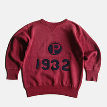画像をギャラリービューアに読み込む, 1930's~ "P" W-V FELT PATCH HEAVY COTTON  SWEAT SHIRT (SZ LARGE)