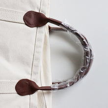 画像をギャラリービューアに読み込む, N.O.S "GRASS COURT COLLECTION" CANVAS TOTE BAG WITH LEATHER HUNDLE
