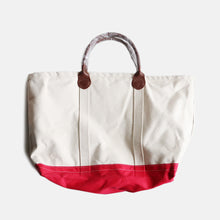 画像をギャラリービューアに読み込む, N.O.S &quot;GRASS COURT COLLECTION&quot; CANVAS TOTE BAG WITH LEATHER HUNDLE
