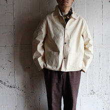 Load image into Gallery viewer, 〜1940's TWO POCKET CHORE JACKET (SZ LARGE / IVORY / DEADSTOCK)