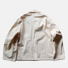 Load image into Gallery viewer, 〜1940's TWO POCKET CHORE JACKET (SZ LARGE / IVORY / DEADSTOCK)