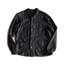 Load image into Gallery viewer, 1930's FRENCH BLACK TWILL WORK JACKET (MEDIUM)