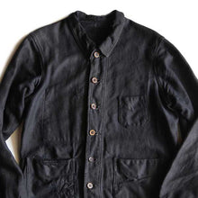 Load image into Gallery viewer, 1930's FRENCH BLACK TWILL WORK JACKET (MEDIUM)