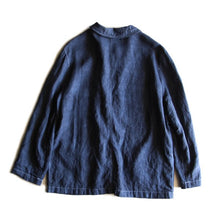 Load image into Gallery viewer, OLD HEAVY INDIGO LINEN JACKET (LARGE)