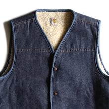 Load image into Gallery viewer, 1980's "CARHARTT" DENIM BOA VEST MINT COND