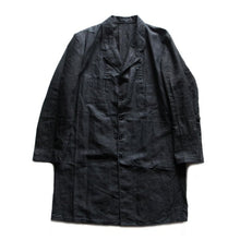 Load image into Gallery viewer, 1920's FRENCH HEAVY BLACK LINEN WORK COAT NON WASH (MEDIUM)