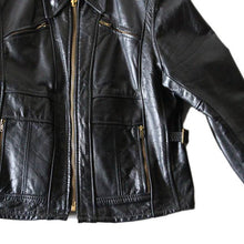 Load image into Gallery viewer, 1970's HIDDEN SNAP LEATHER JACKET (MEDIUM)