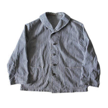 Load image into Gallery viewer, ~ 1930's "USN" HICKORY STRIPE SHAWL COLLAR JACKET (LARGE)