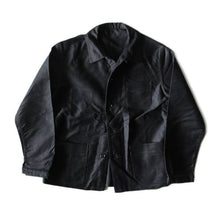 Load image into Gallery viewer, NOS 1950's "LE MONT ST MICHEL" BLACK MOLESKIN WORK JACKET (48 MEDIUM)