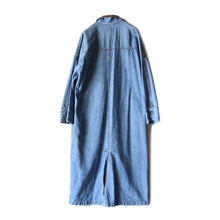 Load image into Gallery viewer, 1980's "SUNBELT" COTTON DENIM LONG COAT (MEDIUM)