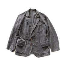Load image into Gallery viewer, ~ 1940's BLACK CHAMBRAY FRENCH WORK JACKET (MEDIUM)