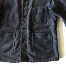 Load image into Gallery viewer, 1940's "LE MONT ST MICHEL" BLACK MOLESKIN WORK JACKET (MEDIUM)