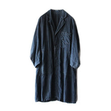 Load image into Gallery viewer, ANTIQUE "INDIGO LINEN" FRENCH WORK COAT (FREE)