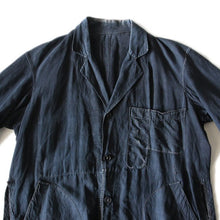 Load image into Gallery viewer, ANTIQUE "INDIGO LINEN" FRENCH WORK COAT (FREE)