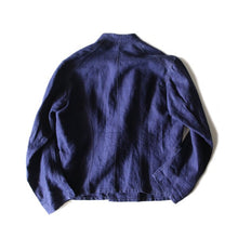 Load image into Gallery viewer, NOS 1930's "FRENCH ARMY" DOUBLE BREASTED BLUE LINEN JACKET (MEDIUM)