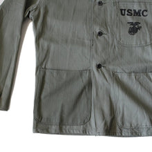 Load image into Gallery viewer, NOS 1940's ~ "USMC" HBT WORK JACKET (36)