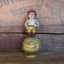 Load image into Gallery viewer, ANTIQUE "BASEBALL BOY" CAST IRON ORNAMENTS