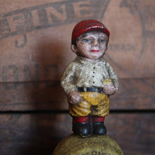 Load image into Gallery viewer, ANTIQUE "BASEBALL BOY" CAST IRON ORNAMENTS