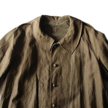 Load image into Gallery viewer, NOS "FRENCH ARMY" HEAVY LINEN MOTOR CYCLE COAT (SIZE 2)