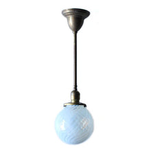 Load image into Gallery viewer, ANTIQUE BRASS CEILING LAMP WITH OPALESENT GLASS SHADE